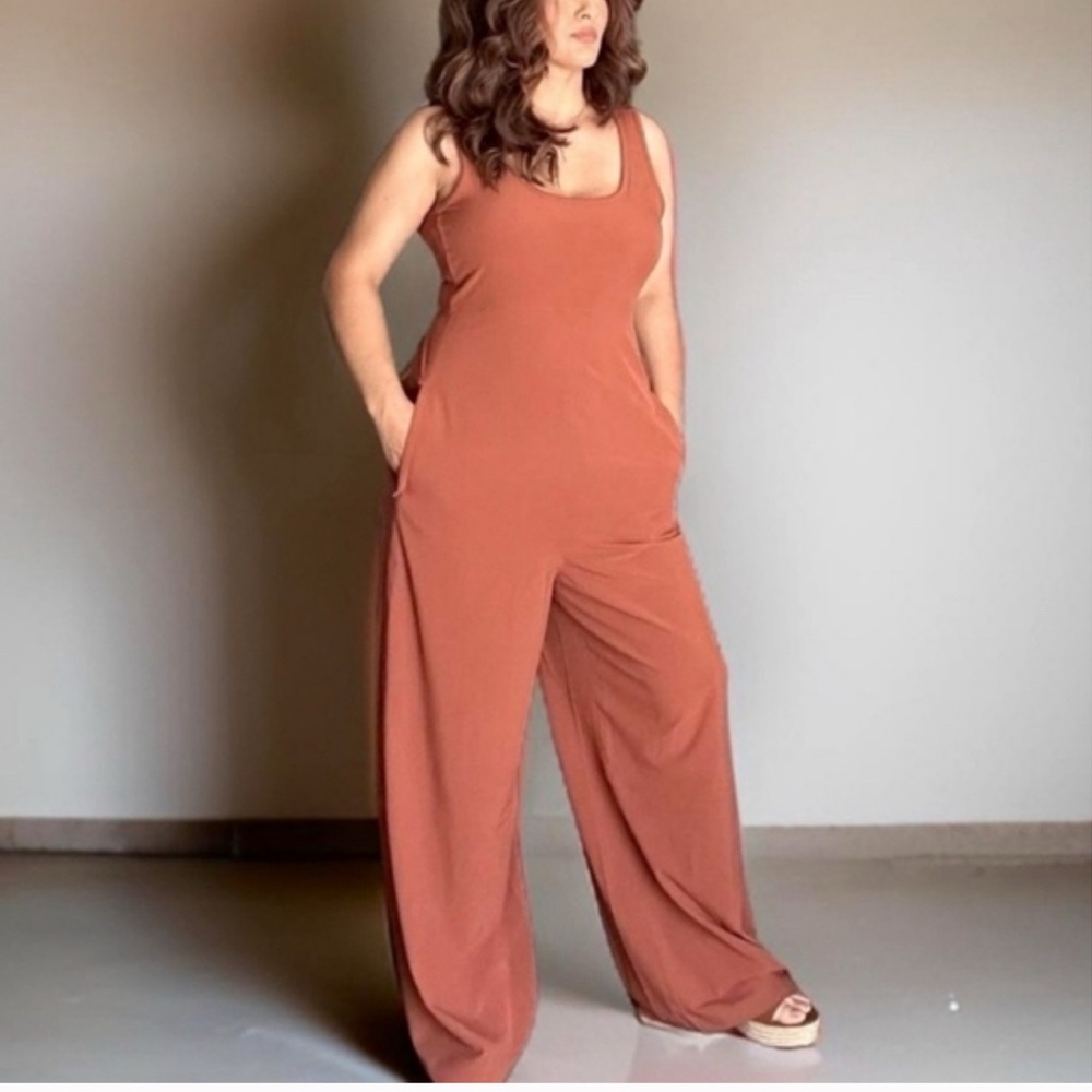 Athleta Terra Cotta Wide Leg Jumpsuit